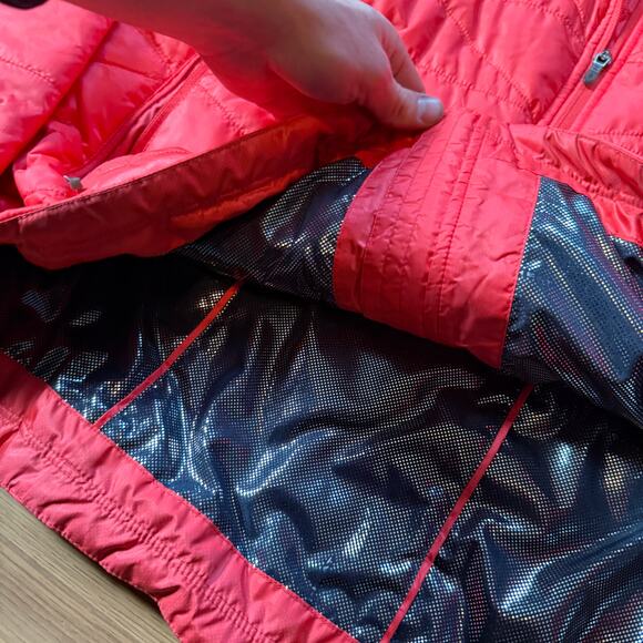 Women's Columbia Bright Red Pink Omni-Heat Insulated Winter Puffer Jacket Sz 2X - Picture 8 of 9